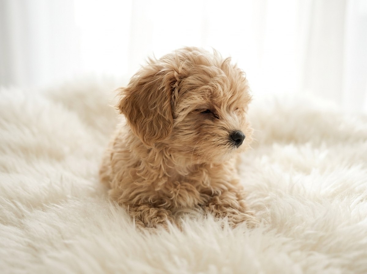 Собака на мягкой лежанке в luxury передержке Royal Paws